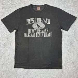 PRPS GOODS&CO Black Graphic T Shirt New York Japan Original Denim Brand Men's‎ L